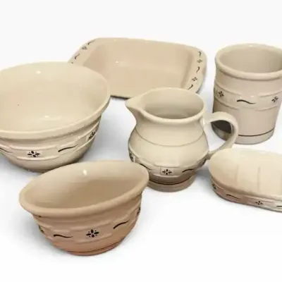 Longaberger Pottery Woven Traditions 6-Piece Kitchen & Serving Collection