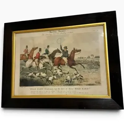Framed Sporting Anecdotes Fox Hunt Print  “Hold Hard!” Sporting Parsons Hunting Lecture