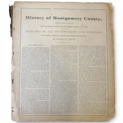 1877 History of Montgomery County Pennsylvania by William J. Buck Antique Illustrated Local History