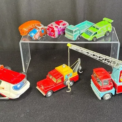 1960s-70s CORGI, Lesney, Hot Wheels & Hallmark Diecast Cars, Tow Trucks & 1968 Lunar Bug * 1.75-8”