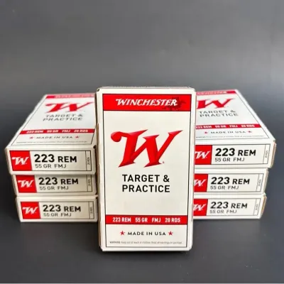 10 Boxes Winchester Target and Practice Ammo * 223REM 55GR FMJ 20RDS