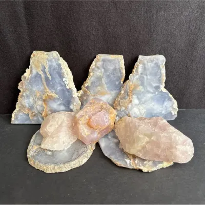 Lavender and Pink Quartz Pieces and Slabs 
