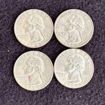 4~ 1964 United States Quarters 