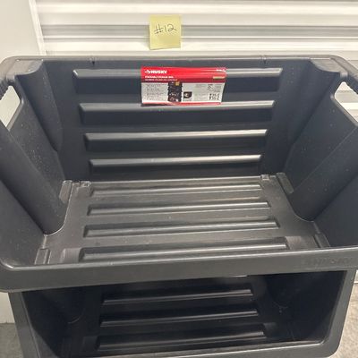 Husky stackable storage bins, three-piece
