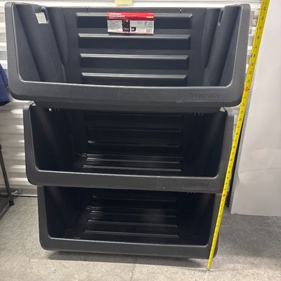 Husky stackable storage bin, 3 piece
