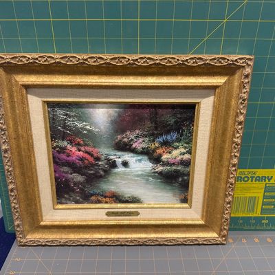Thomas Kincaid three-piece set beyond autumn gate with COA Heather’s Hutch with COA besides steel waters with COA