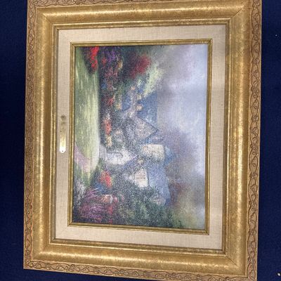Thomas Kincaid three-piece set beyond autumn gate with COA Heather’s Hutch with COA besides steel waters with COA