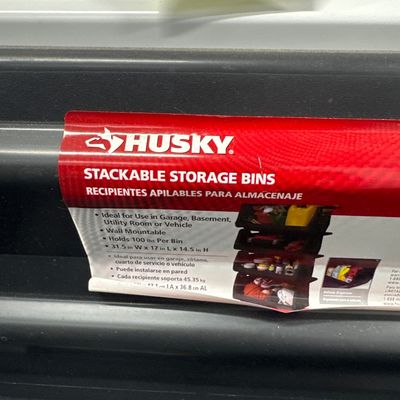 Husky stackable storage bin, 3 piece