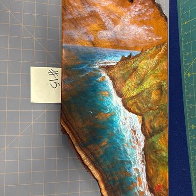 Profile of Nepali - Oil Painting on Live Edge Wood