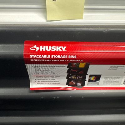 Husky stackable storage bins, three-piece
