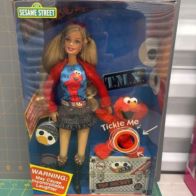 Sesame Street Barbie with Tickle me, Elmo unopened box excellent condition