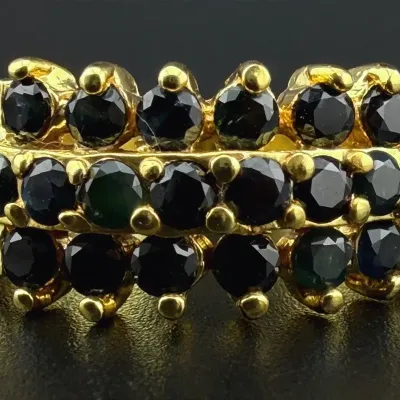 Sapphire Gold Vermeil Sterling Silver Ring 
