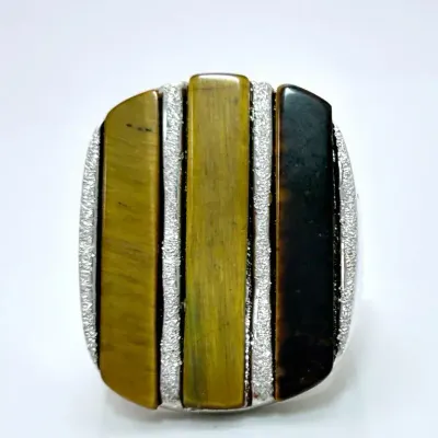 Tiger’s Eye Stainless Steel Ring