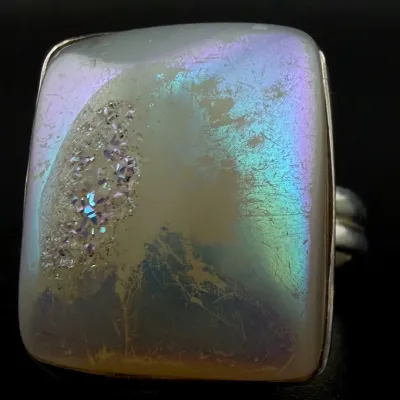Druzy Cabochon Sterling Silver Ring 