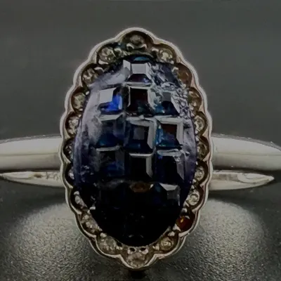 Sapphire Oval Sterling Silver Ring 