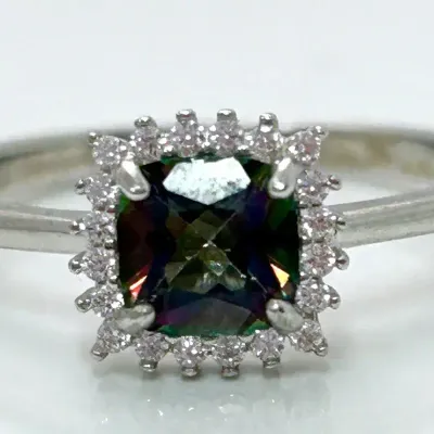 Mystic Topaz Sterling Silver Ring