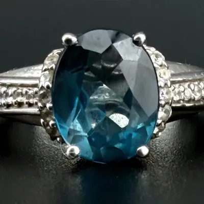 London Blue Topaz Sterling Silver Ring