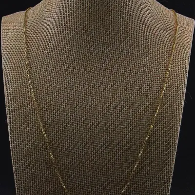 Italian Gold Vermeil Sterling Silver Box Link Necklace 