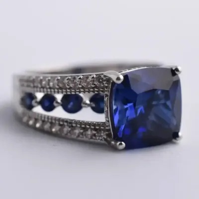 5.4ct Blue Sapphire Sterling Silver Ring