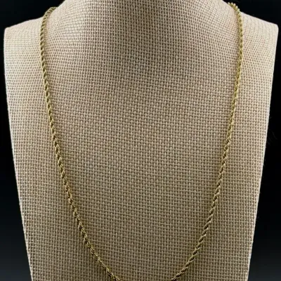 Gold Vermeil Sterling Silver Twist Link Necklace 