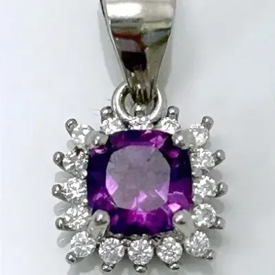 Amethyst Sterling Silver Pendant