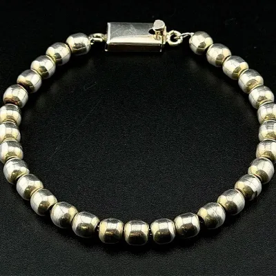 Ball Link Sterling Silver Bracelet 