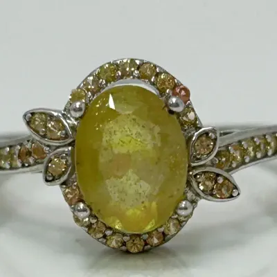 Yellow Sapphire Sterling Silver Ring