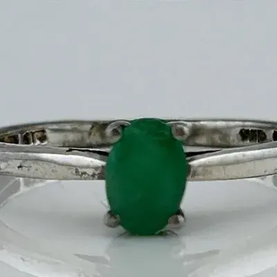 Emerald Sterling Silver Ring