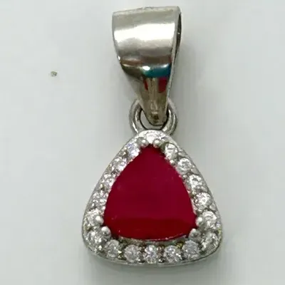 Ruby Sterling Silver Pendant