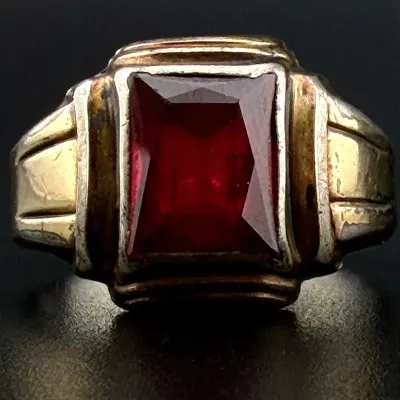 Ruby Gold Vermeil Sterling Silver Ring 