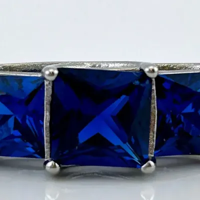 Blue Spinel Stainless Steel Ring