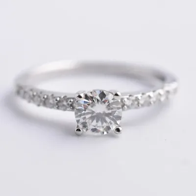 Moissanite Sterling Silver Ring