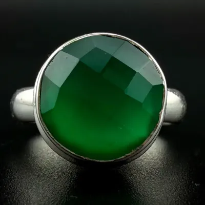 Green Onyx Sterling Silver Ring 