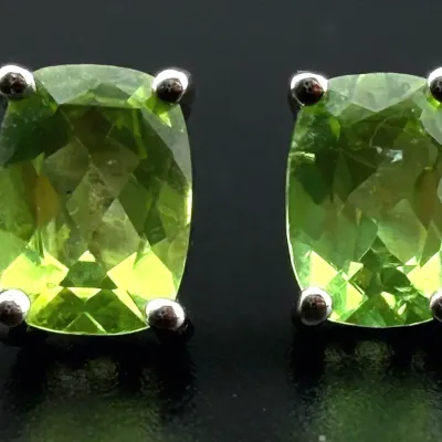 Peridot Sterling Silver Stud Earrings 