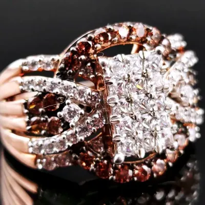 Pavé Rose Gold Vermeil Sterling Silver Ring 