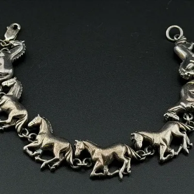 Horse Sterling Silver Bracelet 