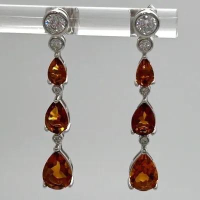 Citrine Sterling Silver Dangle Earrings