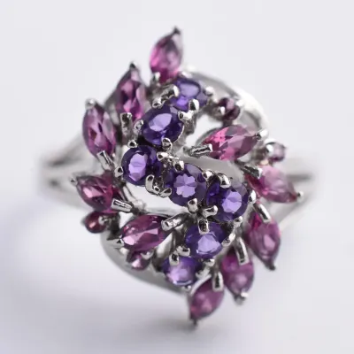 Rhodolite Garnet & Amethyst Sterling Silver Ring