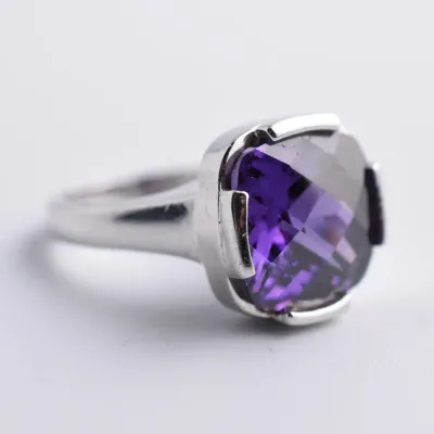 Purple Cushion Ring