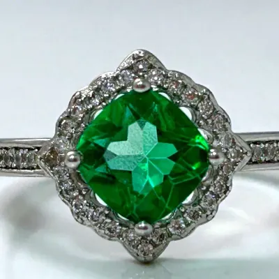 Green Topaz Sterling Silver Ring