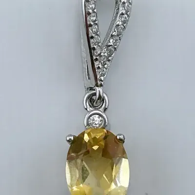 Citrine Sterling Silver Pendant