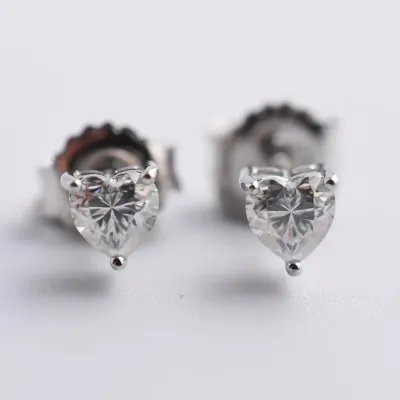 Moissanite Sterling Silver Stud Earrings