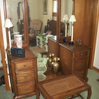 Sale Photo Thumbnail #54: Vintage Mirror Vanity w/ seat