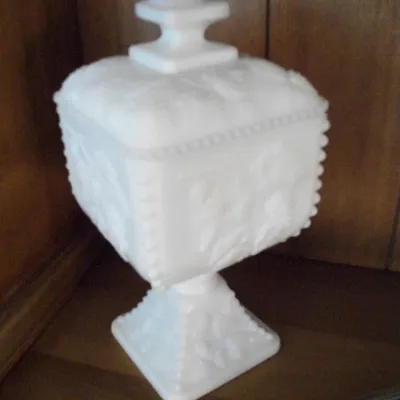 Sale Photo Thumbnail #46: Grape Milk Glass Candy Dish