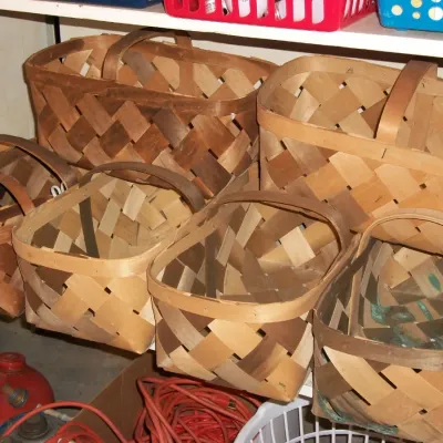 Sale Photo Thumbnail #108: Wide Weave Splint Wood Baskets
