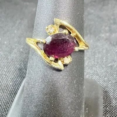 Women’s 24KT GOLD Ring w/Ruby or Garnet Stone (weight TBD)