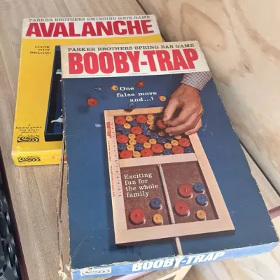 Vintage Parker Brothers Board Game Lot – Booby-Trap & Avalanche
