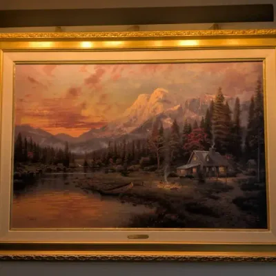 Framed Publisher's Proof (P/P) Edition Canvas Print "Evening Majesty", by Artist Thomas Kinkade