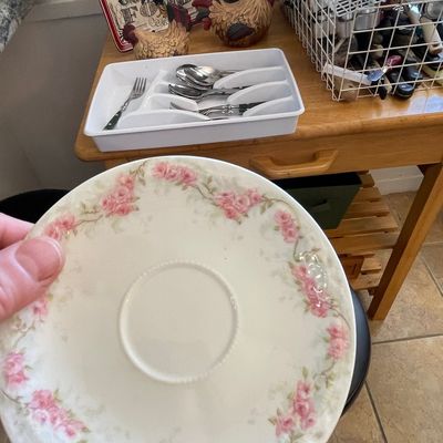 Sale Photo Thumbnail #483: Theodore Haviland Limoges Pink Roses Saucer
