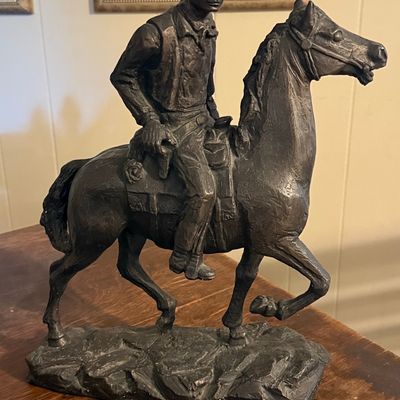 S. Daglarov Western Cowboy on Horse Sculpture